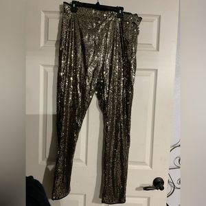 Glitzy girlz gold sequin joggers